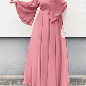 ZANZEA femmes musulmanes Robe Maxi couleur unie col rond à manches longues turc Abaya Robe mode décontracté élégant fête surdimensionné robes