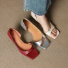 Sandales à talons fins pour femmes, élégantes, bout ouvert, tête carrée, nouveau Style d&rsquo;été, mode, confortables, respirantes, escarpins Cool à enfiler, 2025