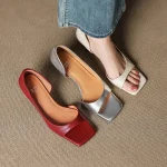 Sandales à talons fins pour femmes, élégantes, bout ouvert, tête carrée, nouveau Style d&rsquo;été, mode, confortables, respirantes, escarpins Cool à enfiler, 2025