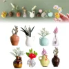 abji mini aimants de vase 8 pièces pour réfrigérateurs, vase à fleurs 3d aimant de réfrigérateur de plante mignon, mini vase décoration de réfrigérateur