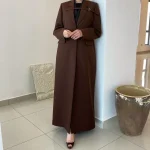 Abaya-Costumes de luxe pour femmes musulmanes, simple boutonnage, revers cranté, blazer féminin élégant, tenues de soirée et de bureau, veste 1 pièce