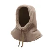 cape de fourrure écharpe capuche hiver chapeau chaud pour les femmes polaire épaisse protection des oreilles écharpe de mode intégré temps froid en plein air