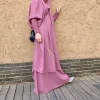 femmes hijab robe prière vêtement ensemble 2 pièces jilbab abaya eid musulman couverture complète ramadan longue khimar robe vêtements islamiques niqab