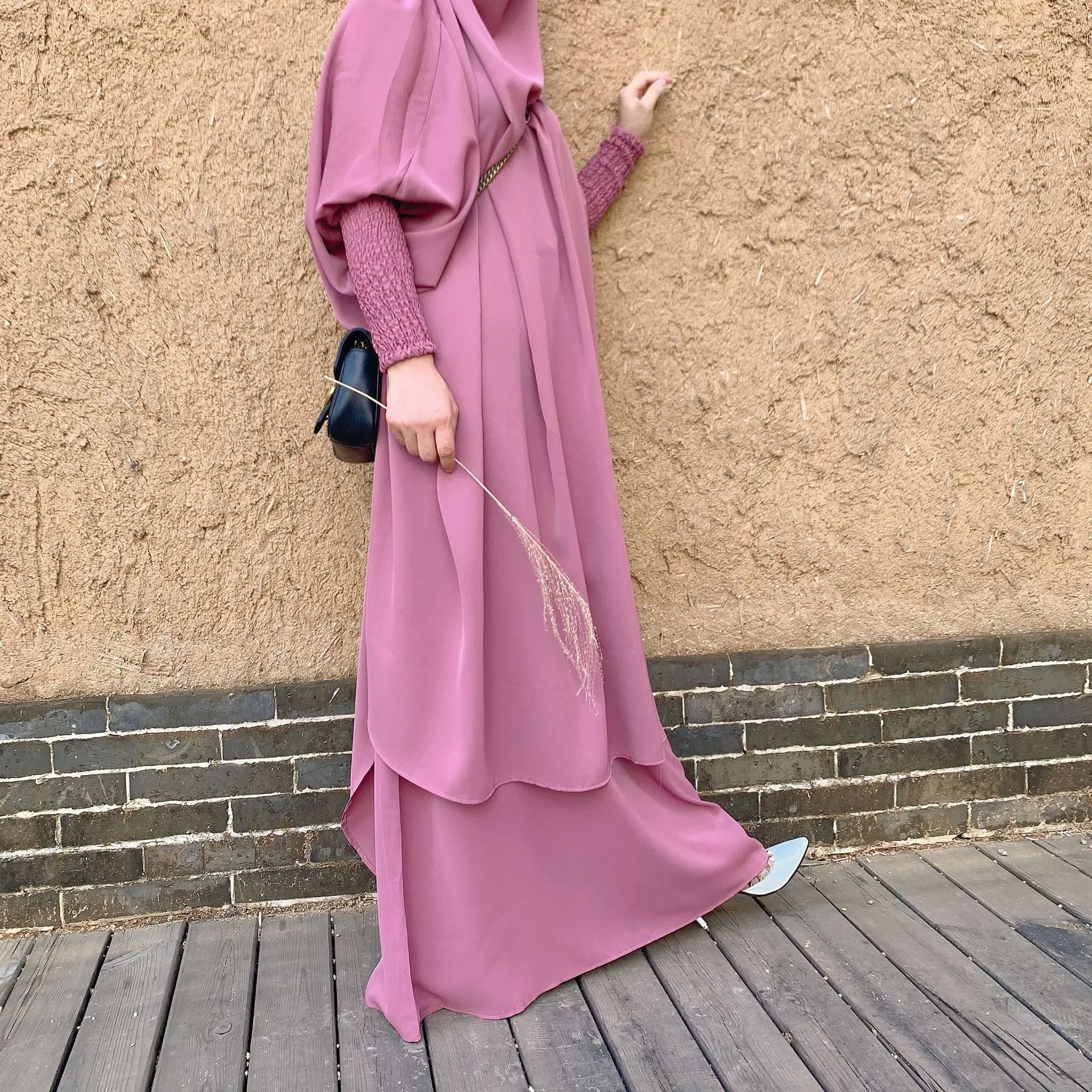 femmes hijab robe prière vêtement ensemble 2 pièces jilbab abaya eid musulman couverture complète ramadan longue khimar robe vêtements islamiques niqab
