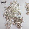 appliques en strass pour robe de mariée, épaules, blanc, cousues à la main, perceuse en verre, fleurs miroir, scintillantes, patch diy, 1pai