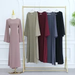 Robe Abaya élégante Hijabi, manches évasées, ceinture intégrée, robe longue pour femmes musulmanes, événement de soirée, vêtements islamiques du Ramadan Eid dubaï