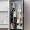 organisateur suspendu de sac à main noir avec 6/8 poches, sac de rangement pliable en tissu oxford pour placard familial et chambre à coucher