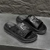nouvelles chaussures d'été hommes sandales plates antidérapantes marque chaussures pour homme vacances noir beige chaussures semelle épaisse dx410