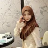 hijab musulman pour femmes, turban à volants, enveloppes de sauna islamiques, bandeau de sauna arabe, grand tiens imar, écharpe une pièce, châle, document solide