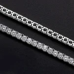 Bracelet en argent pur 17-20 cm pavé 3 mm Montana Blake saphir Semi-précieux beau véritable 925 bijoux de Tennis pour femmes/hommes