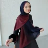 nouveau dégradé en mousseline de soie hijab respirant longue écharpe malais perle en mousseline de soie écharpe mode musulmane été foulard plage châle turban