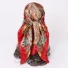 Foulard de tête pour femmes, accessoires de Costume de Pirate, Bandana rouge en soie pour envelopper les cheveux, Foulard doux en Satin