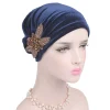 foulard hijab en velours pour femmes, bandeaux de sauna, bonnet doux, turban islamique, bonnet chimio