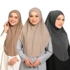 Hijabs instantanés musulmans pour femmes, couleur unie, coton et chanvre, intérieur, Turban islamique, enveloppes faciles à porter, couvre-chef, couverture complète du cou Hijabs instantanés musulmans pour femmes, couleur unie, coton et chanvre, intérieur, Turban islamique, enveloppes faciles à porter, couvre-chef, couverture complète du cou
