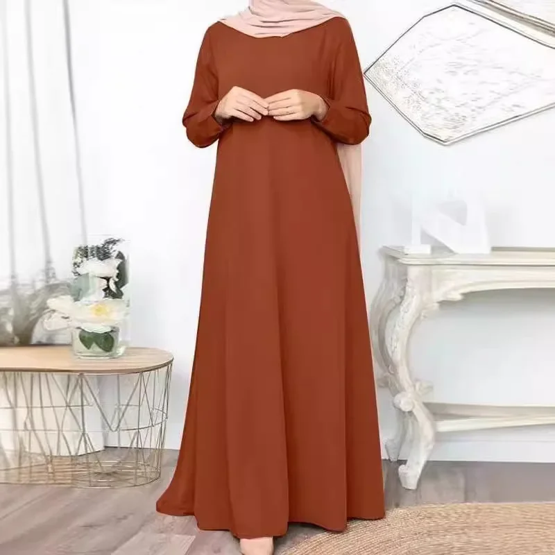 abaya ample et décontracté pour femmes, robe longue élégante à manches longues, simple, musulmane, vêtements islamiques modestes, eid ramadan