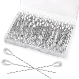 Zxiixz épingles de boutonnière longues épingles de tête de perle en forme de larme tête droite blanche pour la décoration de bricolage, décoration florale de bijoux de mariage