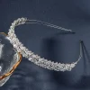 bandes de cheveux en cristal double couche brillantes pour femmes et filles, bandeau scintillant en strass, cerceaux pour cheveux, accessoires de cheveux à la mode