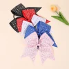 grand nœud en strass pour filles, ruban à paillettes douces, bandes en caoutchouc avec nœud papillon, bandes élastiques de fête quotidienne, accessoires pour femmes