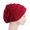 foulard en coton doux et chaud de couleur unie, turban à la mode, bonnet de chimiothérapie pour femmes, hijabs musulmans