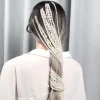 Épingle à cheveux tressée en perles pour femmes, élégante coréenne, outil de modélisation de mode, chaîne de perles tressées, pince à cheveux papillon, accessoires