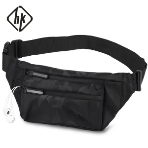 HcanKcan Fanny Packs pour hommes mode homme sac à bandoulière taille Pack Sport de plein air sac à bandoulière sac de poitrine étanche camouflagenoir