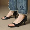 sandales à talons fins pour femmes, élégantes, bout ouvert, tête carrée, nouveau style d'été, mode, confortables, respirantes, escarpins cool à enfiler, 2025