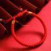 bracelet à nœud fait à la main, corde rouge, pour femmes/hommes, bouddhisme, rouge, protection pour couples, amitié boho