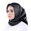 femmes hijab grand satin carré mode écharpe imitation soie cheveux emballage cadeau foulard couleur unie foulards