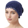 femmes musulmanes chapeau intérieur hijab écharpe dentelle casquette turban chapeaux sous écharpe islam ninja fleur foulard enveloppement bonnet perte de cheveux couverture