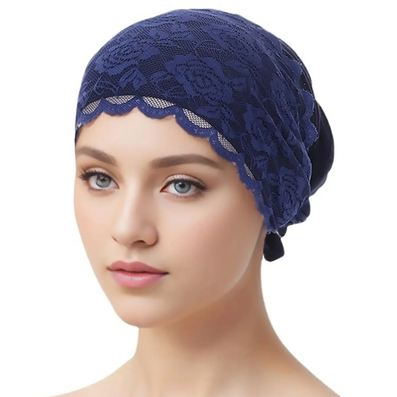 femmes musulmanes chapeau intérieur hijab écharpe dentelle casquette turban chapeaux sous écharpe islam ninja fleur foulard enveloppement bonnet perte de cheveux couverture