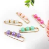 Épingles de sûreté pour kilt en métal doré, 5.8cm, avec perles ab comme outil de collecte de taille, épingles de sûreté pour bijoux, clips pour hijab, 10 pièces