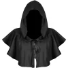 cape gothique punk à capuche pour halloween, pour cosplay, unisexe, rôle pour adultes, cosplay, sorcière médiévale, manteau, costume, chapeau de fête