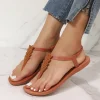 femmes mode sandales 2025 été chaussures plates femme bohême tongs dames vacances plage sandales filles chaussures de rue