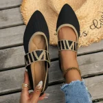 Femmes ballerines tricotées chaussures décontractées talon bas femme élégante baskets bout pointu mocassins peu profonds Vintage sans lacet femmes chaussures