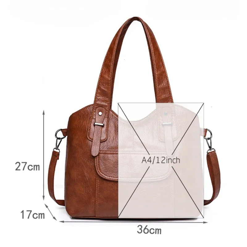 Sac à main en cuir de bonne qualité pour femmes, sacs à bandoulière de marque de styliste, fourre-tout de grande capacité, sac à main décontracté pour Commte