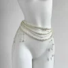 chaînes de taille en perles rétro pour femmes, élégantes, multicouches, ceinture à pampilles, bijoux, accessoires pour vêtements, décorations de taille polyvalentes