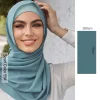Écharpe hijab en mousseline de soie pour femme musulmane, foulard islamique, pour sauna, châle et couverture ronde, turban