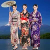 kimono yukata traditionnel japonais avec obi pour femmes, robe de soirée vintage, geisha, costume de cosplay pour spectacle sur scène
