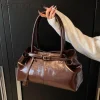 Sac à main Hobo en cuir PU huilé, sac à bandoulière ample rétro à poignée supérieure, grands sacs de travail pour femmes, fourre-tout pour filles, travail, Shopping, voyage