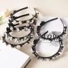 fleurs de perle Épingle À cheveux bandeaux pour femmes antidérapant bandeau strass bandes de cheveux clips coiffure double frange cheveux accessoires