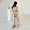 uni 2025 couleur unie musulman ouvert abaya hijab 2 pièces ensemble brillant musulman kimono cardigan avec hijab