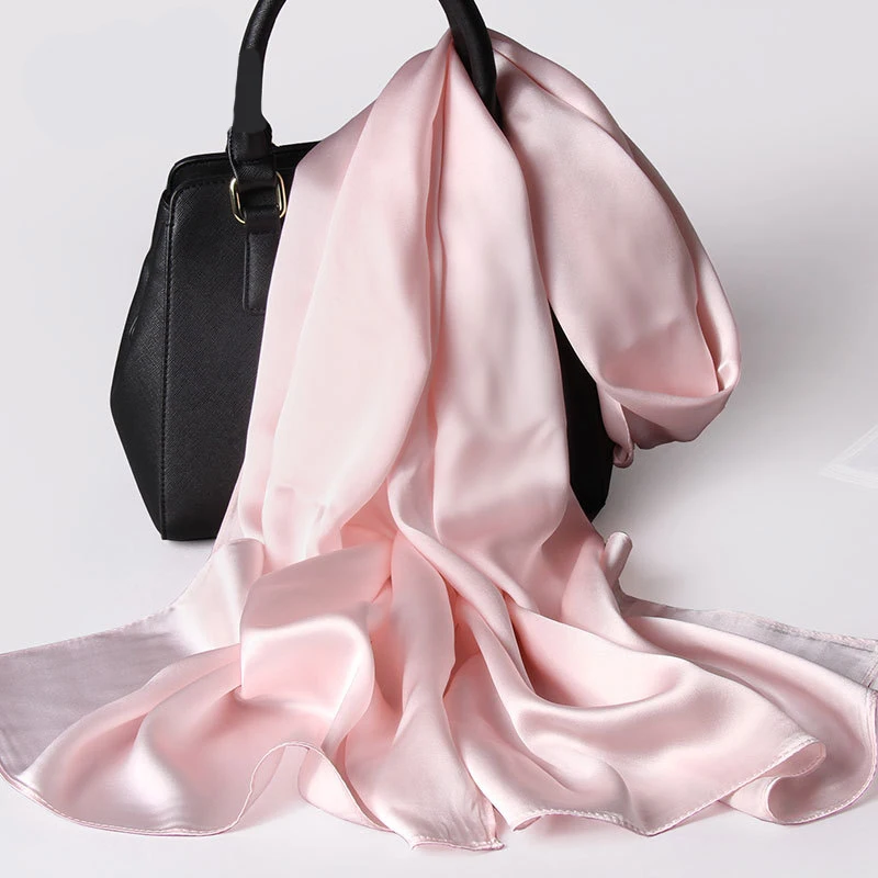 Hijabs en soie pour femmes, Bandana solide de luxe pour dames, Foulard Long de styliste, foulard musulman, couleur unie, 180cm