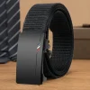 Ceinture pour hommes loisirs de plein air ceinture de sport sans dents à dégagement rapide boucle automatique qualité ceinture noire