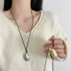 collier avec pendentif bouilloire en métal pour femmes, bijoux modernes, tempérament élégant, nouveaux accessoires de conception simple