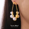 Boucles d’Oreilles Rondes en Acier Inoxydable pour Femme, Pendentif Perle Vintage, Plaqué Or, Étanche, Cadeau Bijoux Boucles d’Oreilles Rondes en Acier Inoxydable pour Femme, Pendentif Perle Vintage, Plaqué Or, Étanche, Cadeau Bijoux