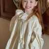 robe de princesse d'automne pour filles, couleur unie, manches longues, mode enfants filles, robes élégantes en dentelle, vêtements boutique pour enfants