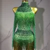 body à franges avec strass pour femmes, tenue de danse gogo rave, dj ds, vêtements de scène jazz, clubwear