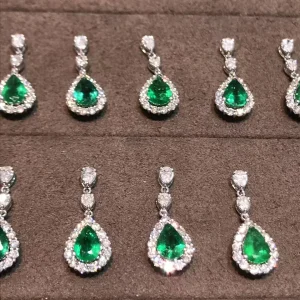 Byzantium personnalisé 925 argent/9k/10k/14k/18k or véritable émeraude naturelle/rubis/saphir/diamant/Moissanite/pierres précieuses bijoux très fins