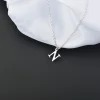 colliers avec pendentifs en forme de lettres de l'alphabet anglais pour femmes, couleur argent, bijoux en métal, chaîne initiale simple, ras du cou
