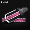 ceinture extensible pour hommes et femmes, unisexe, tricotée tressée, boucle ardillon en métal, pantalon en toile, ceinture élastique pour jeans